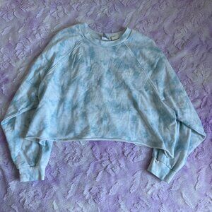 Levi's Laundy Day Raglan Crewneck Sweatshirt in Tie Dye Starlight Blue, Size XL